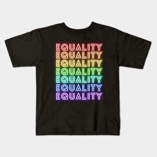 Equality - Neon Rainbow Kids T-Shirt